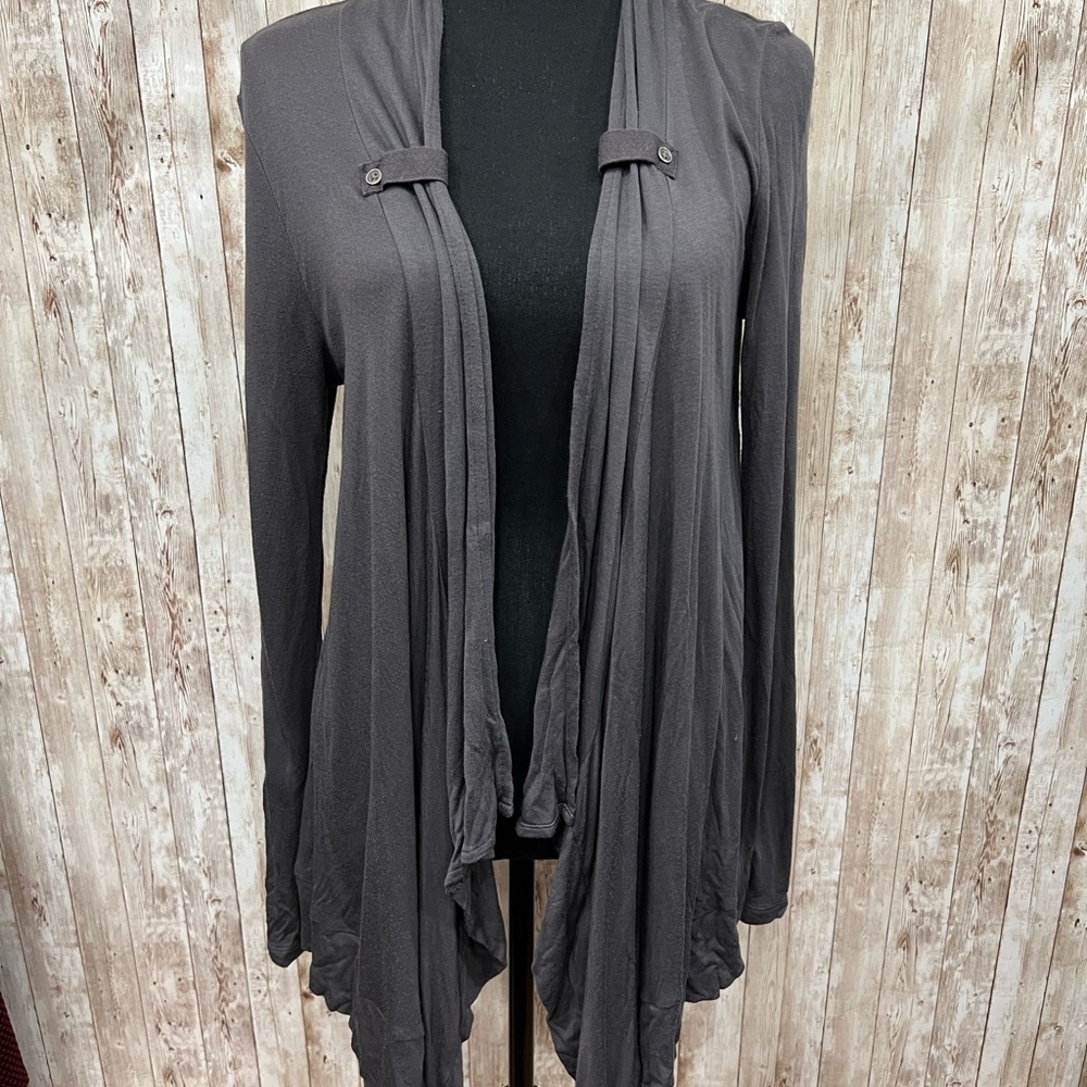 Banana Republic Gray Cardigan with Waterfall Front